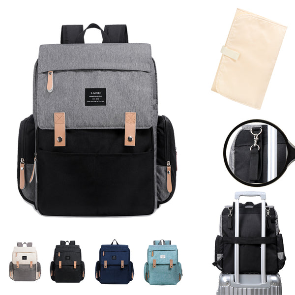 Mochila Maternal Landuo con Cambiador - Bolso de Pañales de Gran Capacidad para Viajes