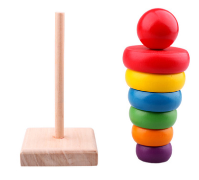Torre Arcoíris Jenga de Madera Educativa para Niños - Image 3