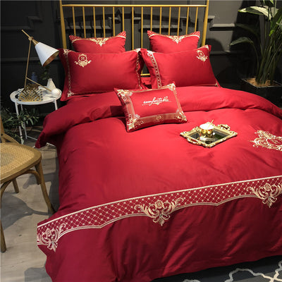 Juego de Sábanas Edredón Bordado Puro Algodón Cuatro Piezas - Image 7