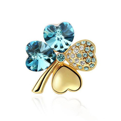 Broche Trébol de Cuatro Hojas con Diamantes - Image 12