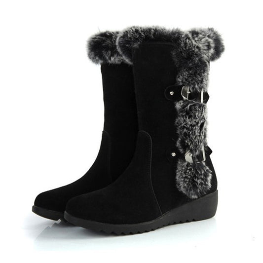 Botas de Invierno Cálidas para Mujer - Botines Forrados en Piel Marrón - Image 2