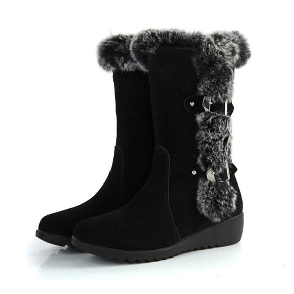 Botas de Invierno Cálidas para Mujer - Botines Forrados en Piel Marrón