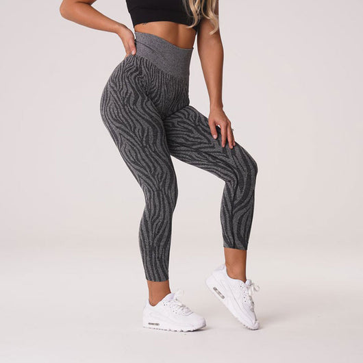 Pantalones de Yoga Estampado Cebra en Nylon para Deportes Outdoor - Image 3