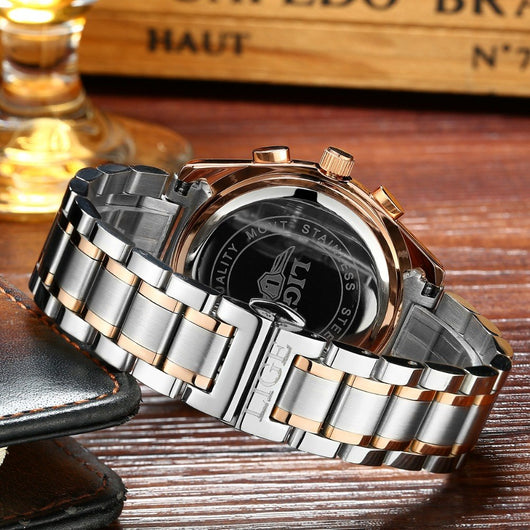 Reloj de Negocios Deportivo Acero Inoxidable Multifuncional con Calendario - Image 4