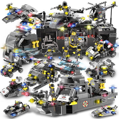 Bloques de Construcción Portaaviones Militar Policía para Niños - Image 6
