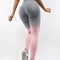 Leggings Deportivos Gris y Naranja Cintura Alta con Efecto Push Up