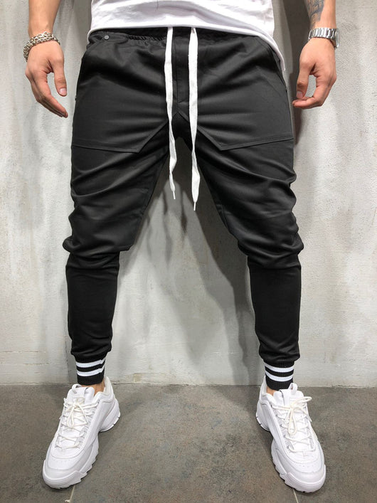 Pantalones Casuales de Algodón con Diseño Spliced para Hombre - Image 5