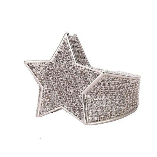 Anillo Estrella de Cinco Puntas con Diamantes Hip-hop para Hombre - Image 7