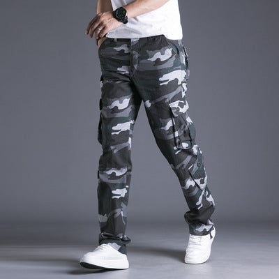 Pantalones Cargo Sueltos de Algodón con Múltiples Bolsillos - Camuflaje Hombre Talla Grande - Image 7