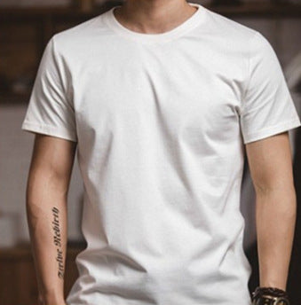 Camiseta Blanca Básica de Manga Corta para Hombre - Prenda Versátil Otoño Invierno