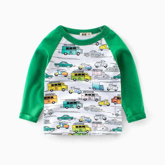 Playera Manga Larga Estampado Completo Tide para Niños