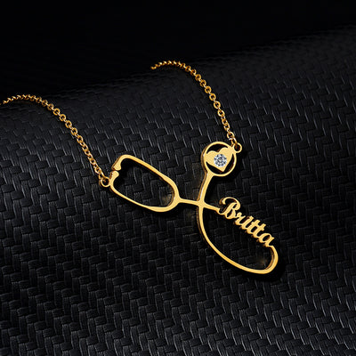 Collar Estetoscopio Personalizado en Acero Inoxidable para Mujer - Image 5