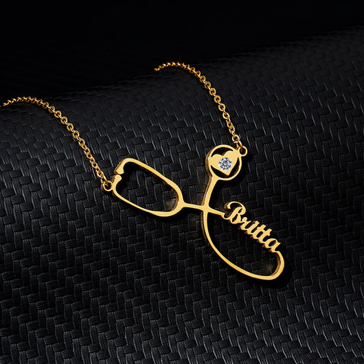 Collar Estetoscopio Personalizado en Acero Inoxidable para Mujer - Image 8
