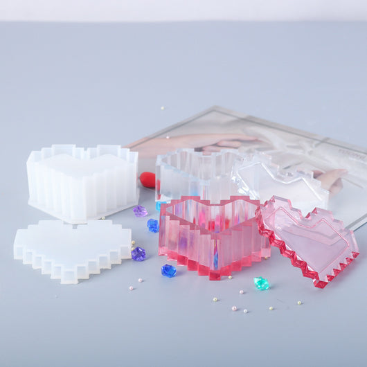 Molde de Silicona para Resina Epóxica - Caja de Almacenamiento Pixel Love DIY - Image 8