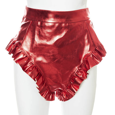Shorts de Cuero PU para Mujer con Detalles de Madera - Image 8