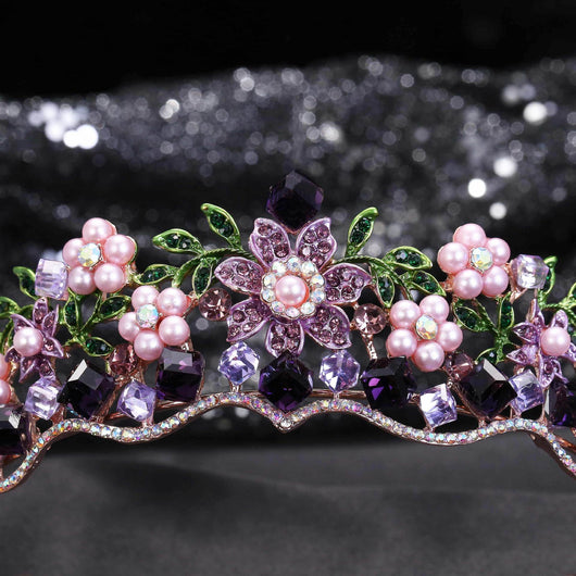 Adornos para el Cabello Nupcial con Flores de Cristal Aleación - Image 5
