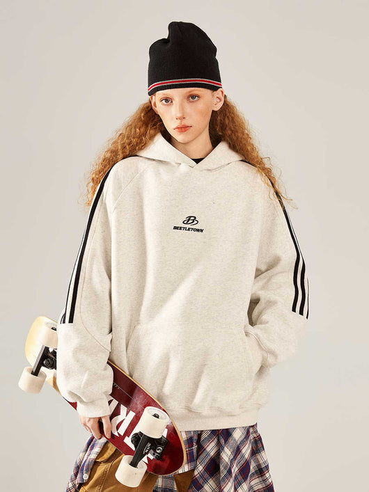 Sudadera con Capucha de Rayas Retro Deportiva para Mujer - Image 7
