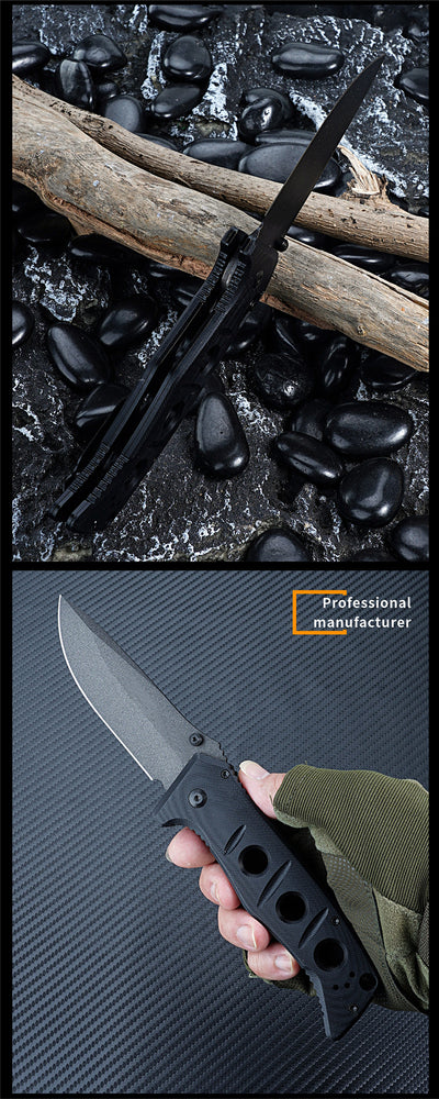 Cuchillo Plegable Táctico D2 con Mango G10 y Soporte de Espalda - Image 10