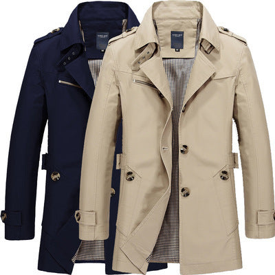 Abrigo Trench Casual para Hombre de Largo Medio