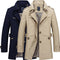 Abrigo Trench Casual para Hombre de Largo Medio