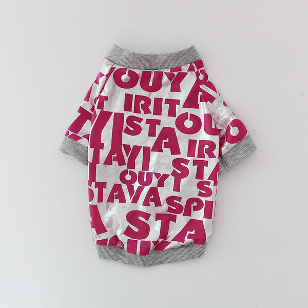 Camiseta Dog Tide con Letras - Colección Primavera Verano Europa y USA