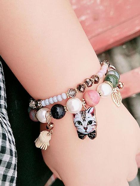 Pulsera Bohemia de Cristal Natural con Piedras Semipreciosas y Borlas - Estilo Coreano Elegante - Image 2