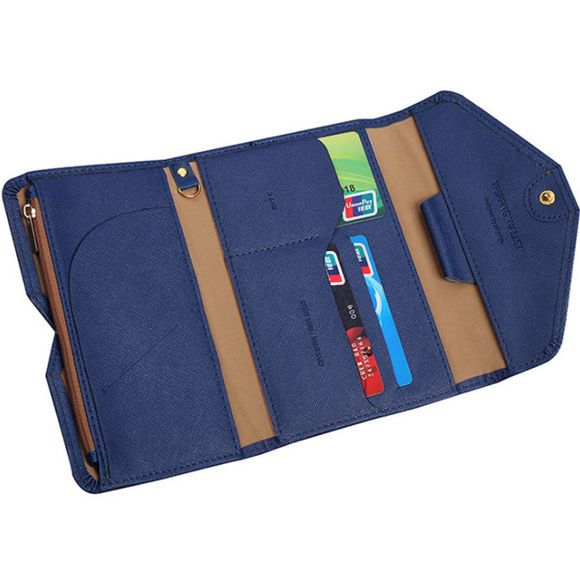 Organizador de Viaje Multifuncional con Billetera para Documentos y Pasaporte