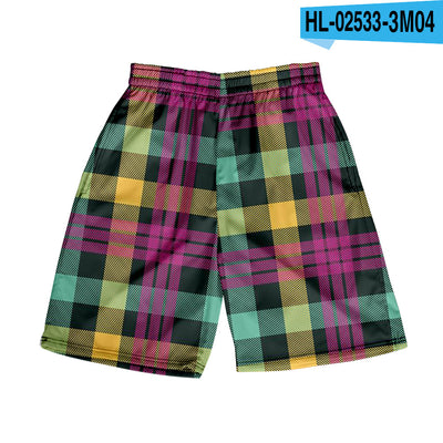 Shorts Casuales a Cuadros para Hombre - Pantalones de Playa - Image 6