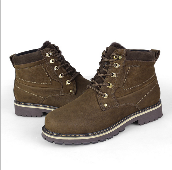Botas Martin de Cuero para Hombre Talla Grande - Caña Alta con Forro Cálido