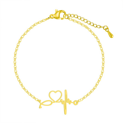 Pulsera ECG de Acero Inoxidable con Diseño Creativo - Image 4