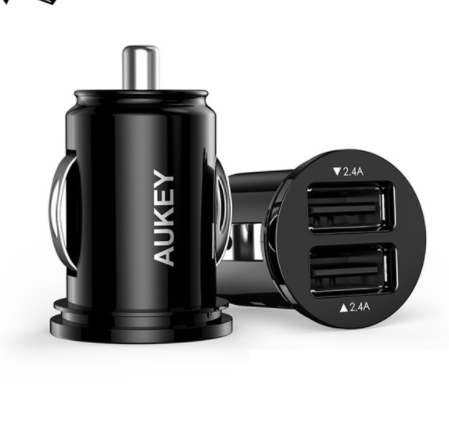 Cargador de Auto Dual USB AUKEY - Carga Rápida para Teléfono y Dispositivos