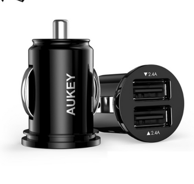Cargador de Auto Dual USB AUKEY - Carga Rápida para Teléfono y Dispositivos
