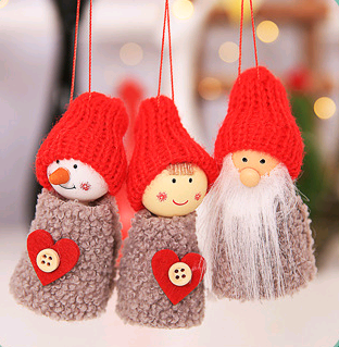 Set de 3 Figuras Navideñas Colgantes - Abuelo, Muñeco de Nieve y Niña - Image 4