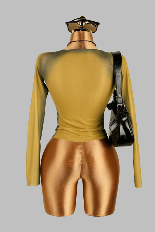 Blusa Ajustada Transparente con Estampado y Manga Larga sin Costuras - Image 12