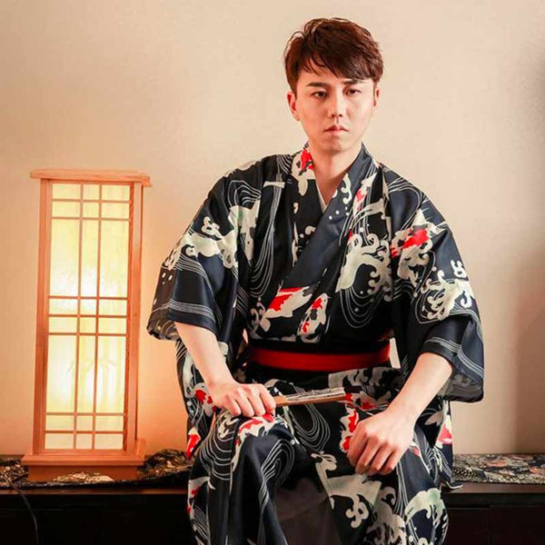 Kimono Formal Samurái Tradicional - Diseño Koi Majestuoso para Hombre