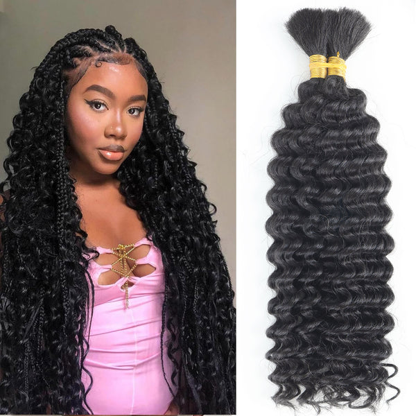 Cabello a Granel Ondas Profundas Boho Trenzas Mixtas Humano