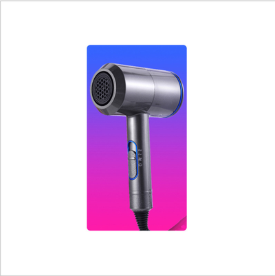 Dark grey hair dryer with pink accents and a perforated nozzle, featuring a slider switch on the handle. - Image 10