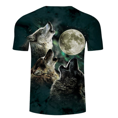 Playera con Estampado 3D de Lobo Digital - Image 10