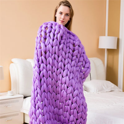 Manta de Lana Merino Tejida a Mano - Súper Gruesa y Reguladora de Temperatura - Image 12