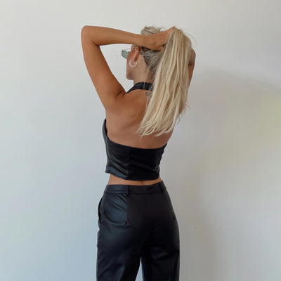Chaleco de Cuero Liso para Mujer - Diseño Minimalista - Image 6