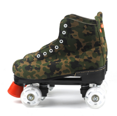 Patines en Línea Cuero Camuflaje con Luces LED
