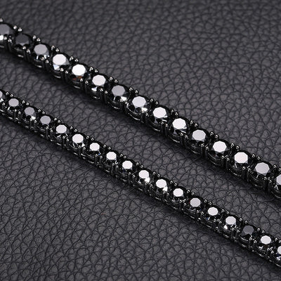Cadena de Tenis Plata S925 Moissanita Negra - Collar Hip Hop para Hombre - Image 10