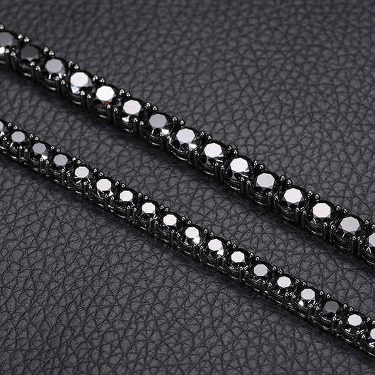 Cadena de Tenis Plata S925 Moissanita Negra - Collar Hip Hop para Hombre - Image 10