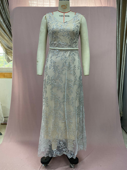 Vestido Largo Escote V Efecto Bronce - Image 19