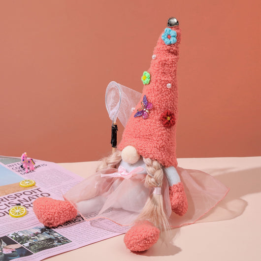 Muñeca Navideña Rudolph sin Rostro - Diseño Floral Mariposa - Image 10