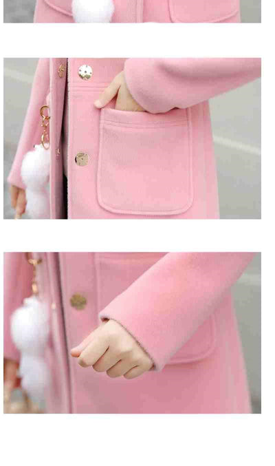 Abrigo de Lana Midi Estilo Coreano para Mujer - Image 7