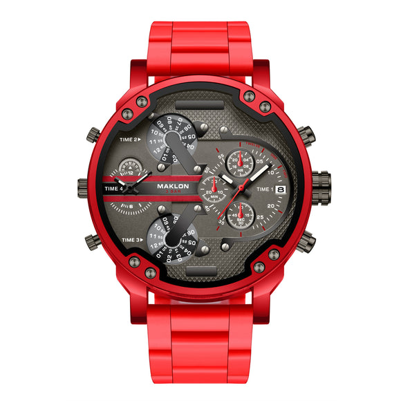 Reloj Hombre Dial Grande Tendencia Europa América Personalidad Dos Zonas