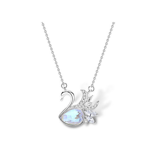 Collar Cisne Lake Plata 925 Cadena Clavícula con Pluma - Image 7