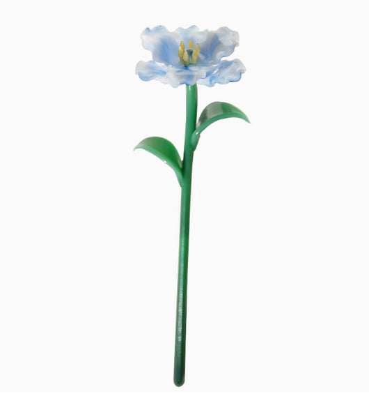 Florero de Cristal Tulipán Azul y Blanco - Porcelana Artesanal - Image 5