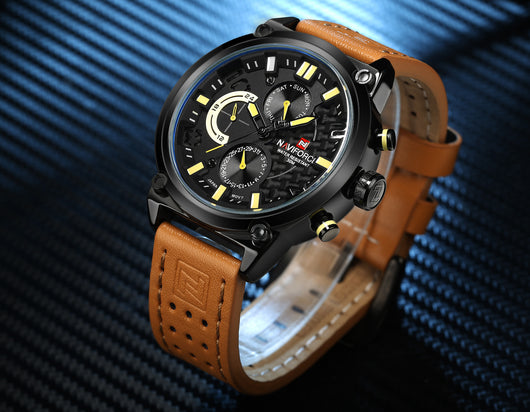 Reloj de Pulsera Cuarzo Hombre con Correa de Cuero Impermeable - Image 9